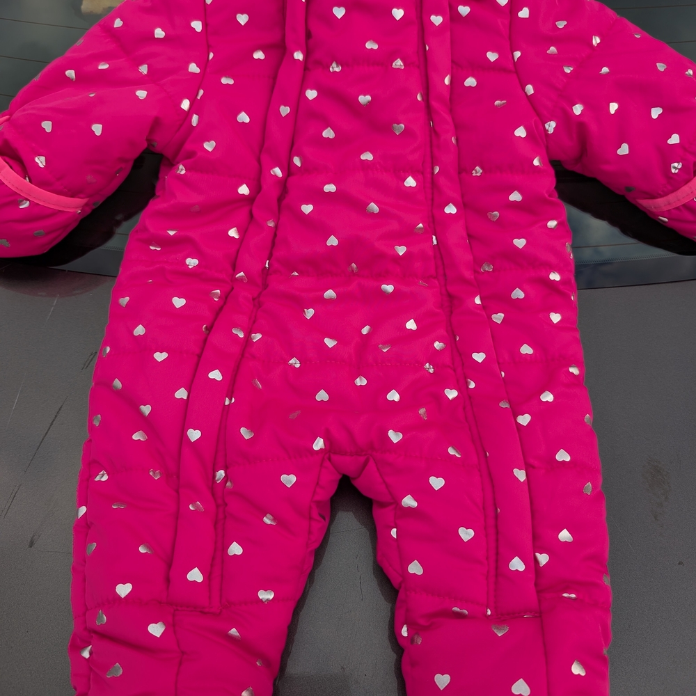 Wippette Kids Fuchsia Snowsuit with Heart Accents